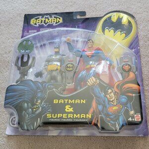 New Batman Superman Action Figure 2 Pack 2003 Mattel DC Comics Vintage NWT
